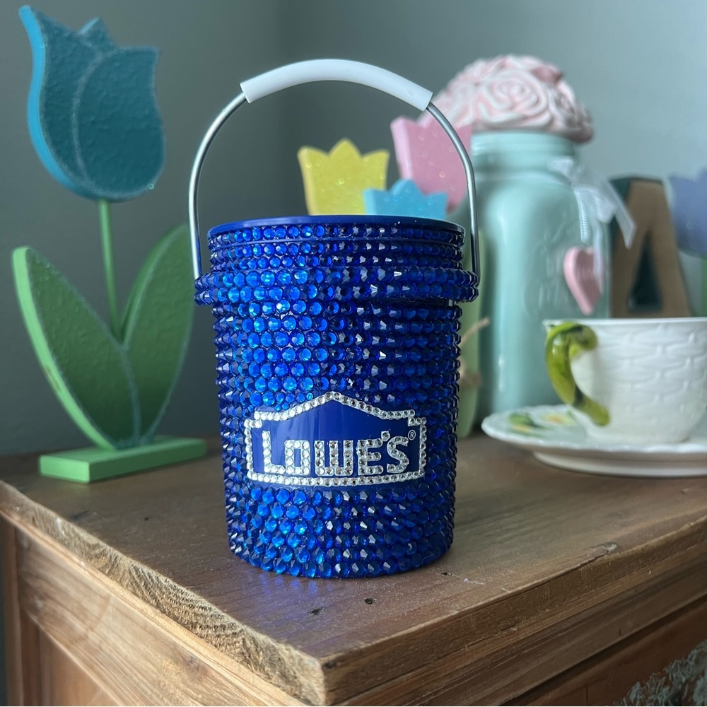 Lowes Blue Crystal Decorative Bucket